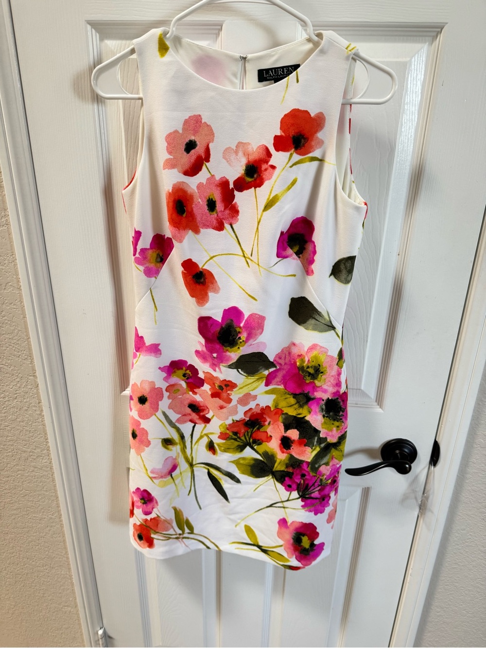 Ralph Lauren White Dress with Yellow and Red Floral Accents